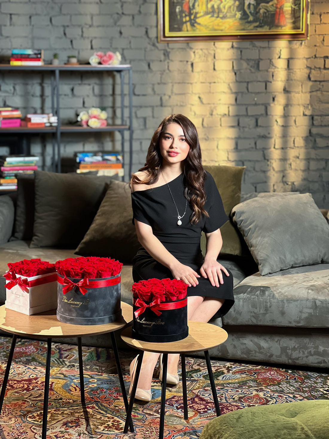 Luxury Red infinity Roses in Box delivered gift for her