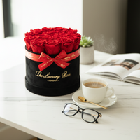 Red Infinity Roses In Black Box | Infinity Roses | Luxury Preserved Flowers for Special Occasions