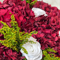 Preserved hydrangea and infinity roses bouquet for flower delivery UK