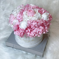 Hydrangea and Peony bouquet. floral arrangement flower box for flower delivery