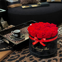 Luxury Red infinity Roses in Box delivered gift for her