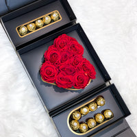 "I Love You" Infinity Roses & Ferrero Rocher Box | Infinity Roses | Luxury Preserved Flowers and Chocolate Gift Set