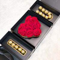 "I Love You" Infinity Roses & Ferrero Rocher Box | Infinity Roses | Luxury Preserved Flowers and Chocolate Gift Set
