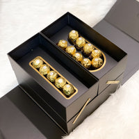 "I Love You" Infinity Roses & Ferrero Rocher Box | Infinity Roses | Luxury Preserved Flowers and Chocolate Gift Set