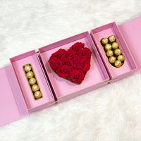 "I Love You" Infinity Roses & Ferrero Rocher Box | Infinity Roses | Luxury Preserved Flowers and Chocolate Gift Set