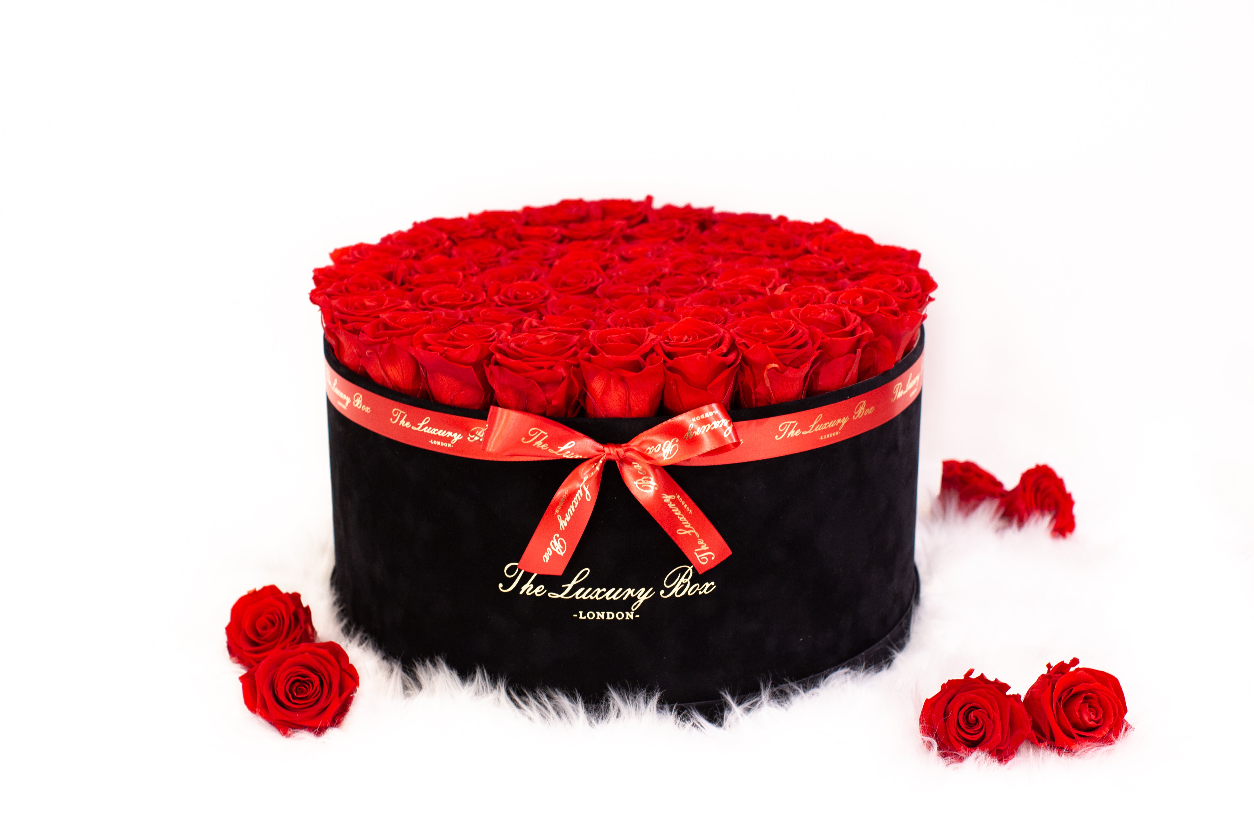 6070 Red Eternity Roses In Black Box Roses Delivered Rose Bouquet