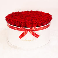 infinity roses in giant big white rose box for valentine's day gift