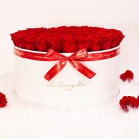 infinity roses in giant big rose box for valentine's day gift