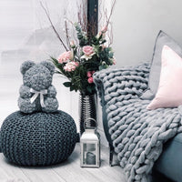 grey rose bear home decor
