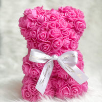 small hot pink rose bear for valentine's gift or anniversary gift for her