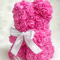 small hot pink rose bear for valentine's gift or anniversary gift for her