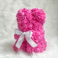 small hot pink rose bear for valentine's gift or anniversary gift for her