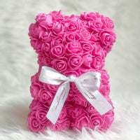 small hot pink rose bear for valentine's gift or anniversary gift for her