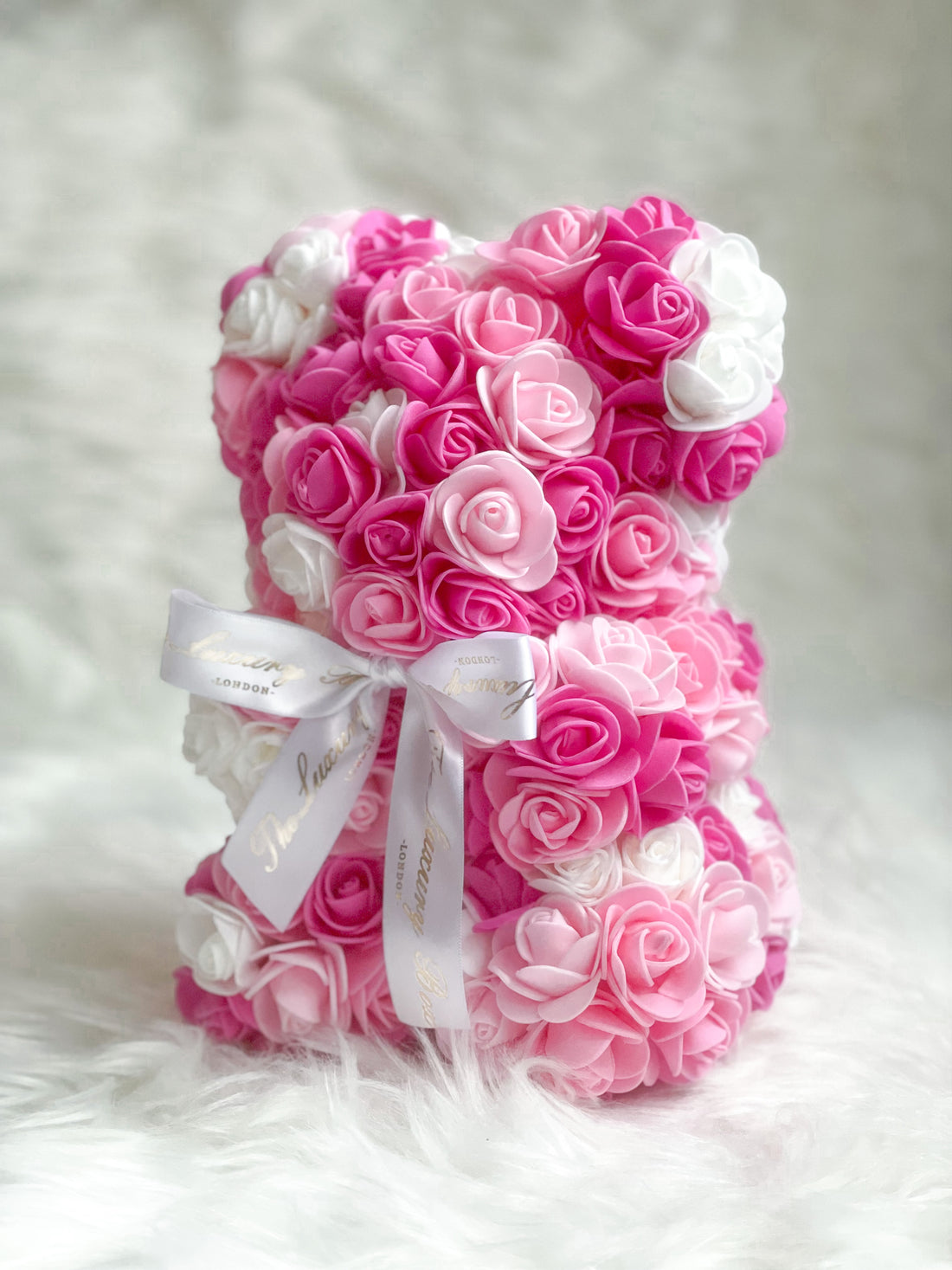 Small Pink mix Rose Teddy Bear gift for her delivered in UK