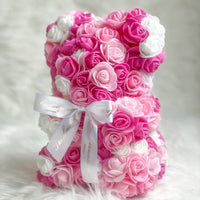 Small Pink mix Rose Teddy Bear gift for her delivered in UK