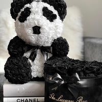 Panda Rose bear and infinity roses box set luxury gift for birthdays, wedding anniversary, new baby gift and special occasions