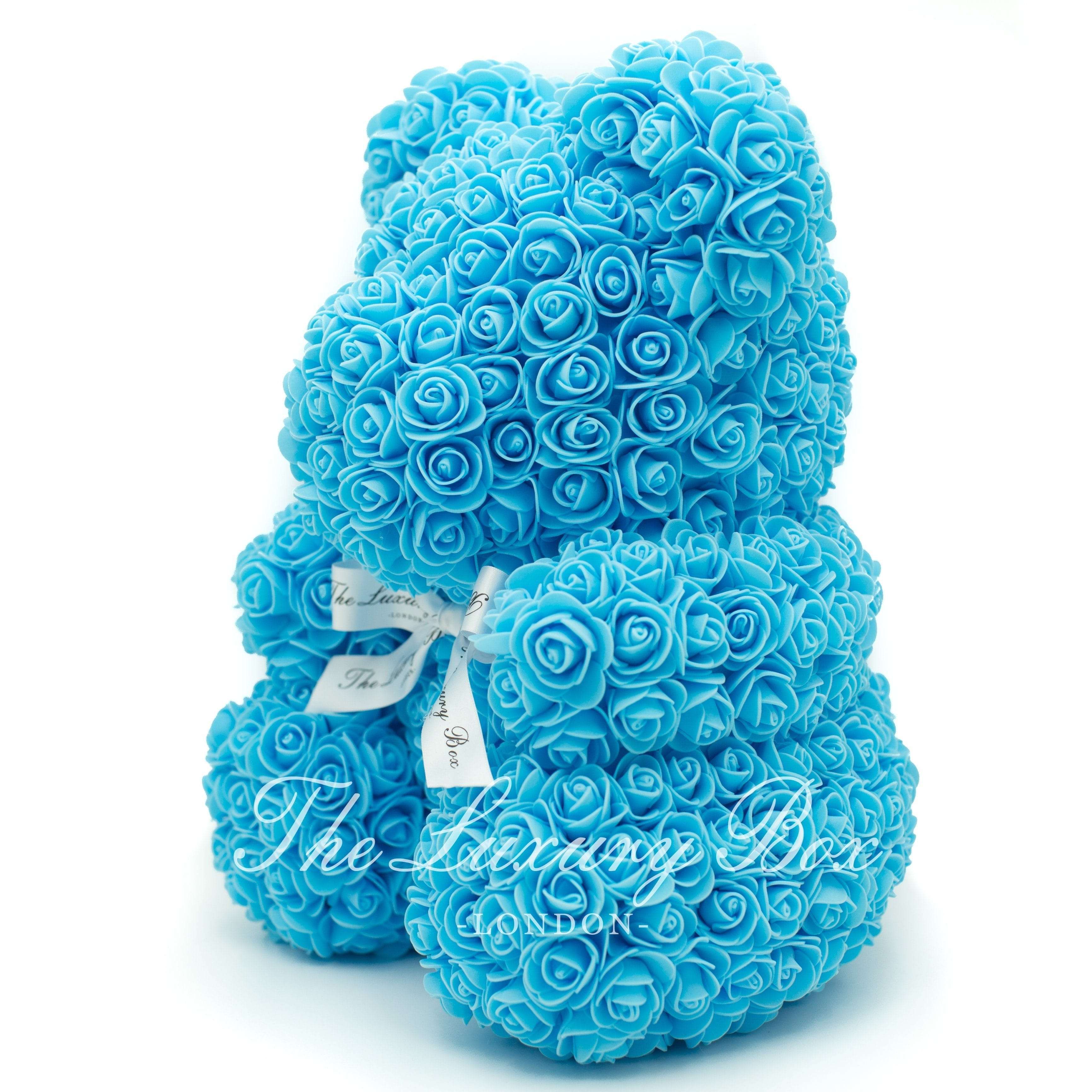 Baby Blue Rose Bear The Luxury Box London Free Delivery