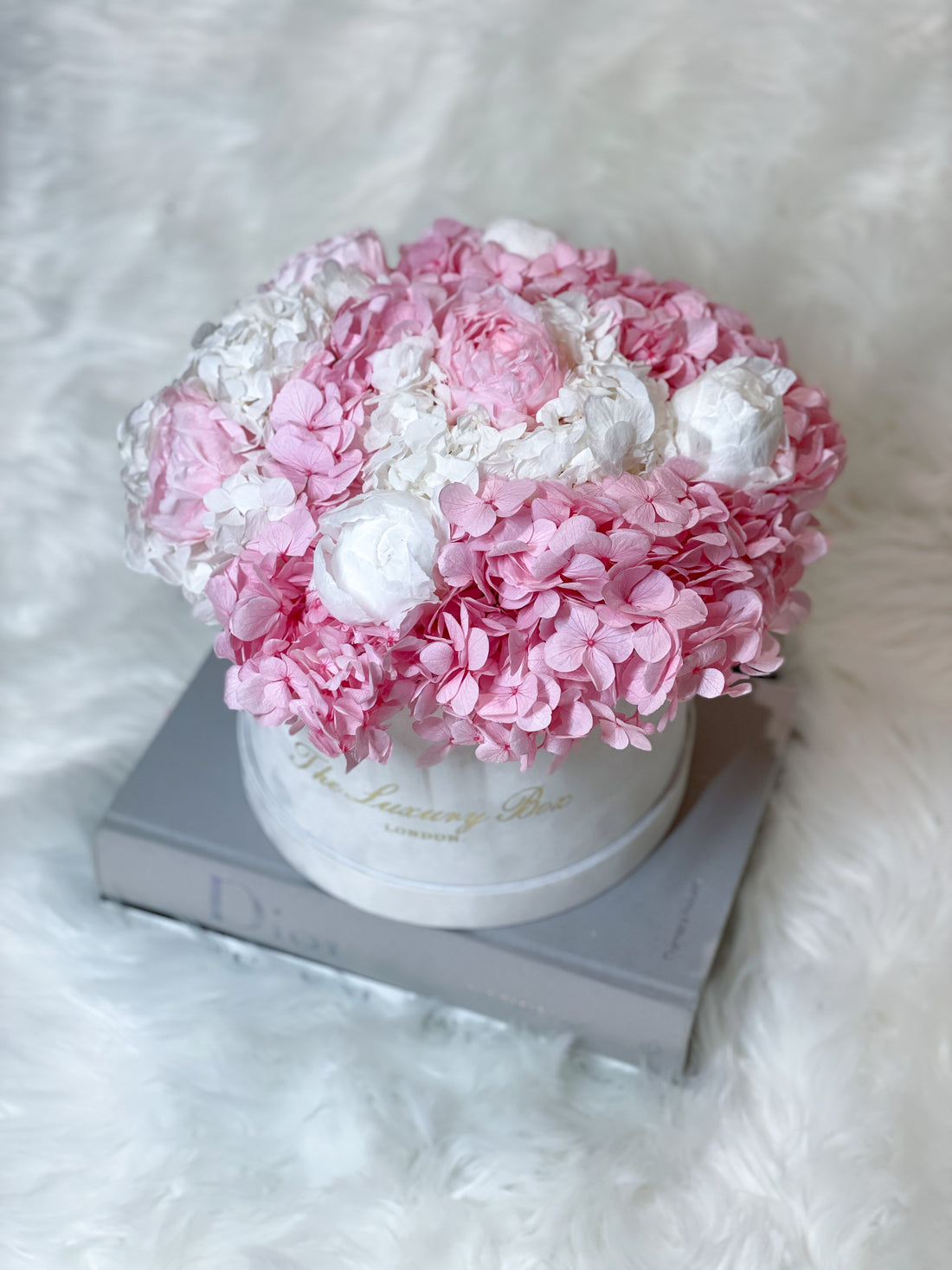 Flowers In Box Pure Bouquet | Preserved Flowers Mix in Pink in White Box | Mother's D ...