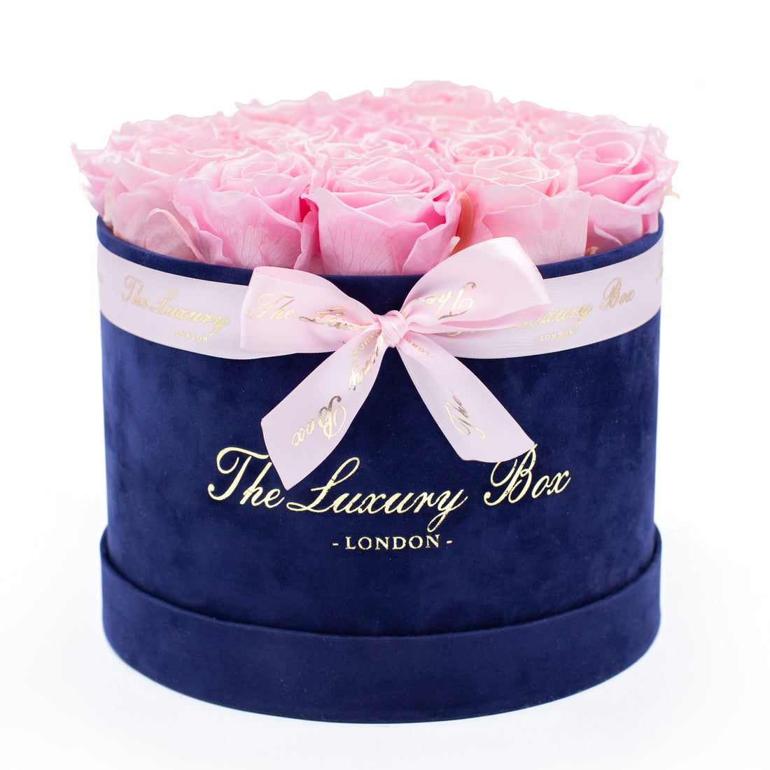 pink eternity roses blue box