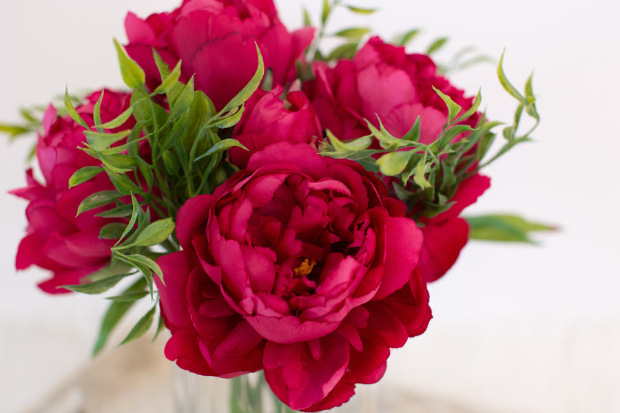 home decor statement piece rubine artificial flowers in vase