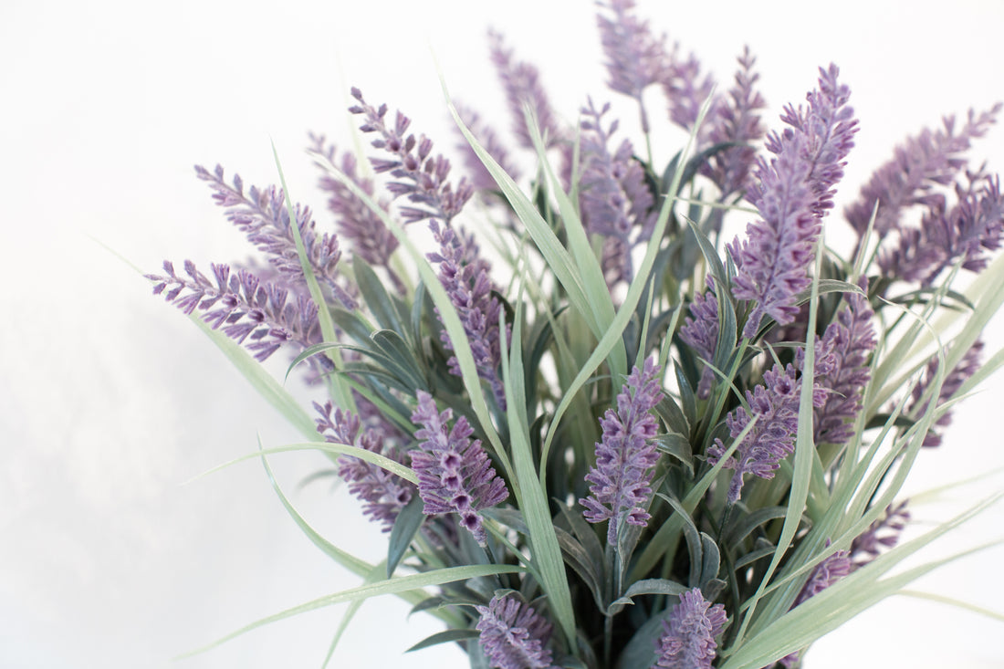 artificial lavender in pot