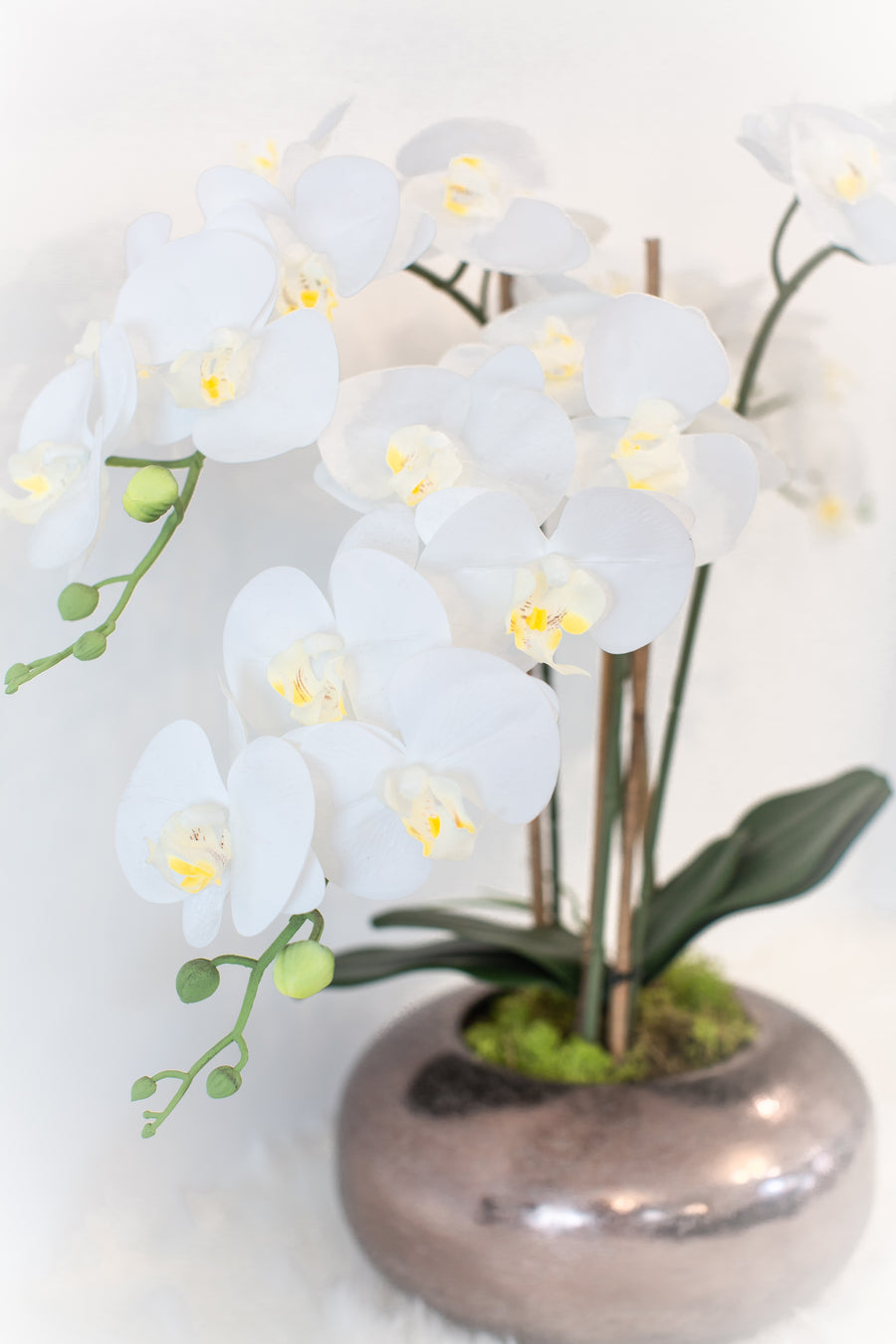 luxury artificial orchid plant in pot for home decoration