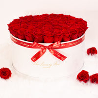 infinity roses in giant big rose box for valentine's day gift