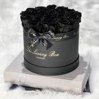 Black Eternity Roses In Black Box