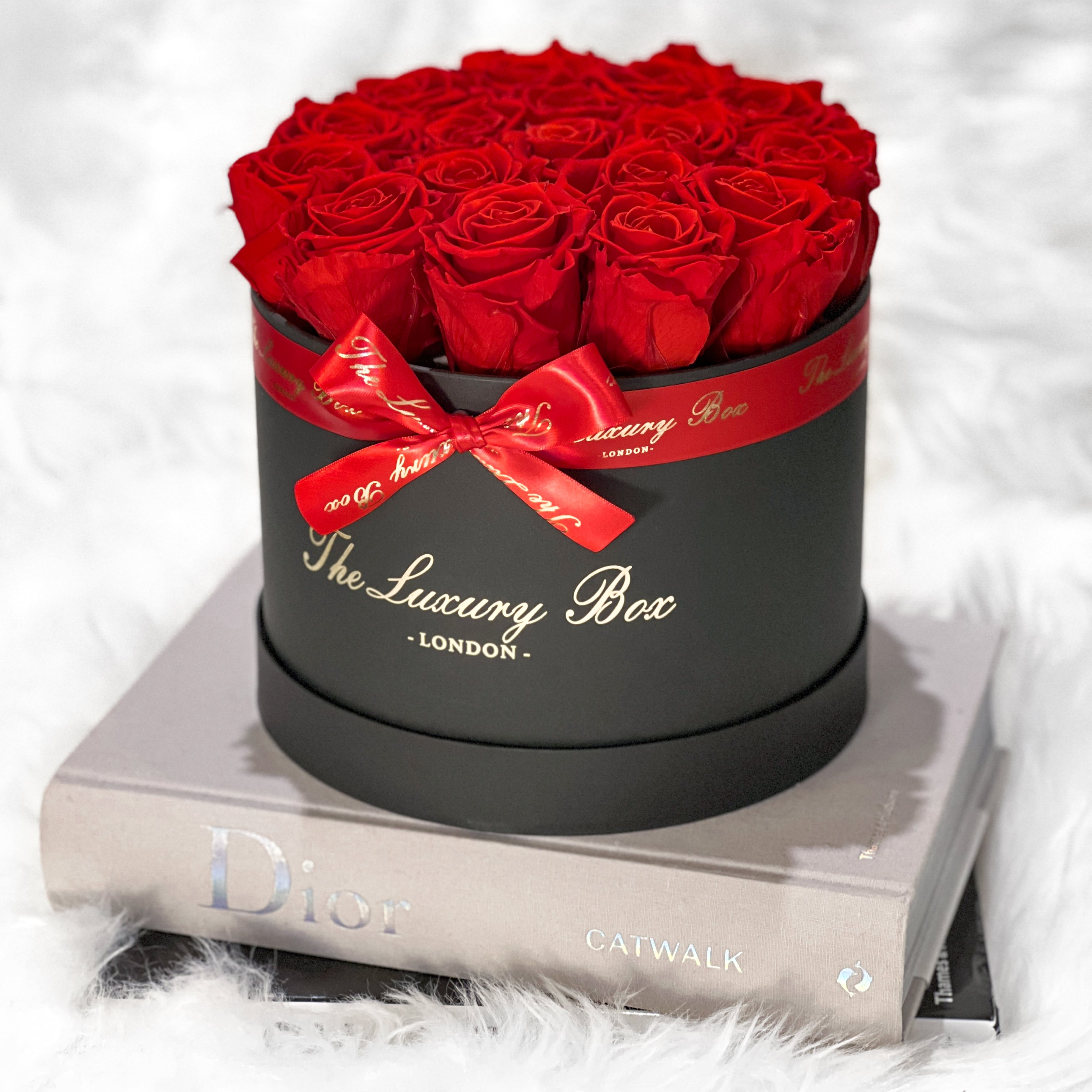 Red Infinity Roses In Black Box | Valentines Roses Delivered | Rose ...