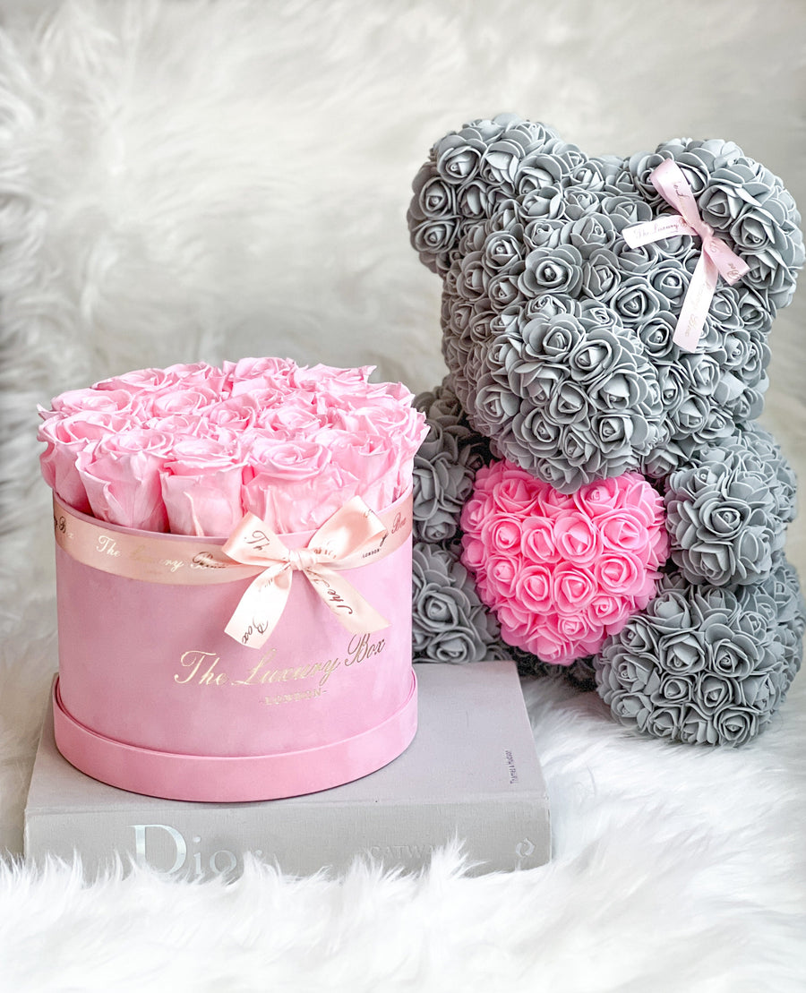 valentine's day gift set rose bear and eternity rose box that last for years