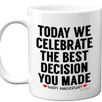 Anniversary Mug for Her & Him - Funny Coffee Mug for Men Women