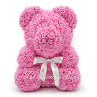 Pink Rose Bear with Ribbon 