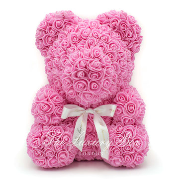 Pink Rose Bear with Ribbon 