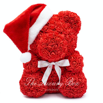 red rose bear christmas