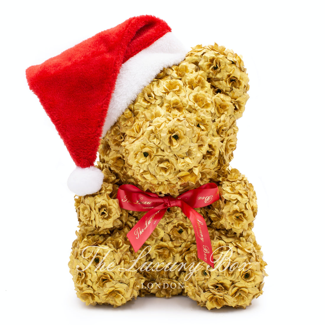 gold rose bear christmas