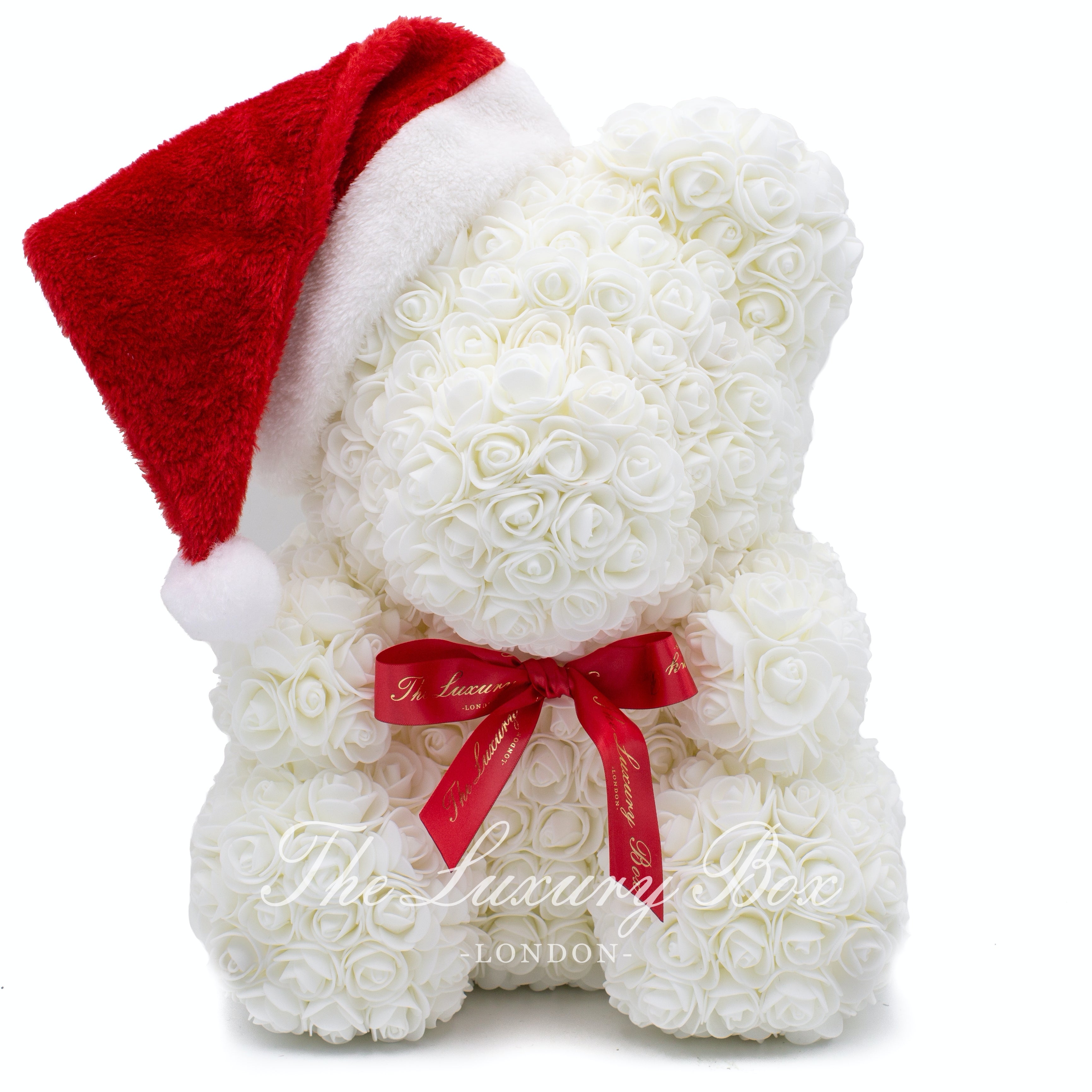 White Rose Bear | 40cm | Christmas Edition – The Luxury Box London